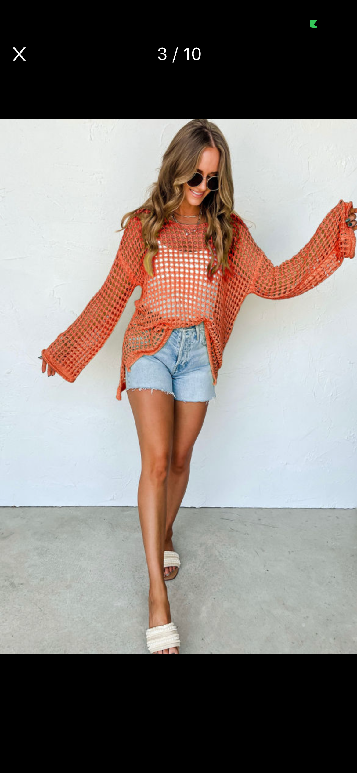Orange Open Knit Sweater