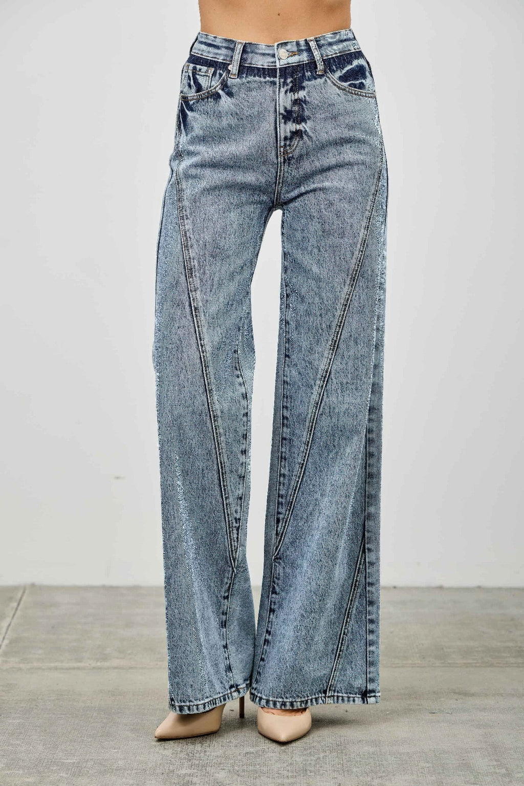High Rise Relaxed Straight With Seam Detail