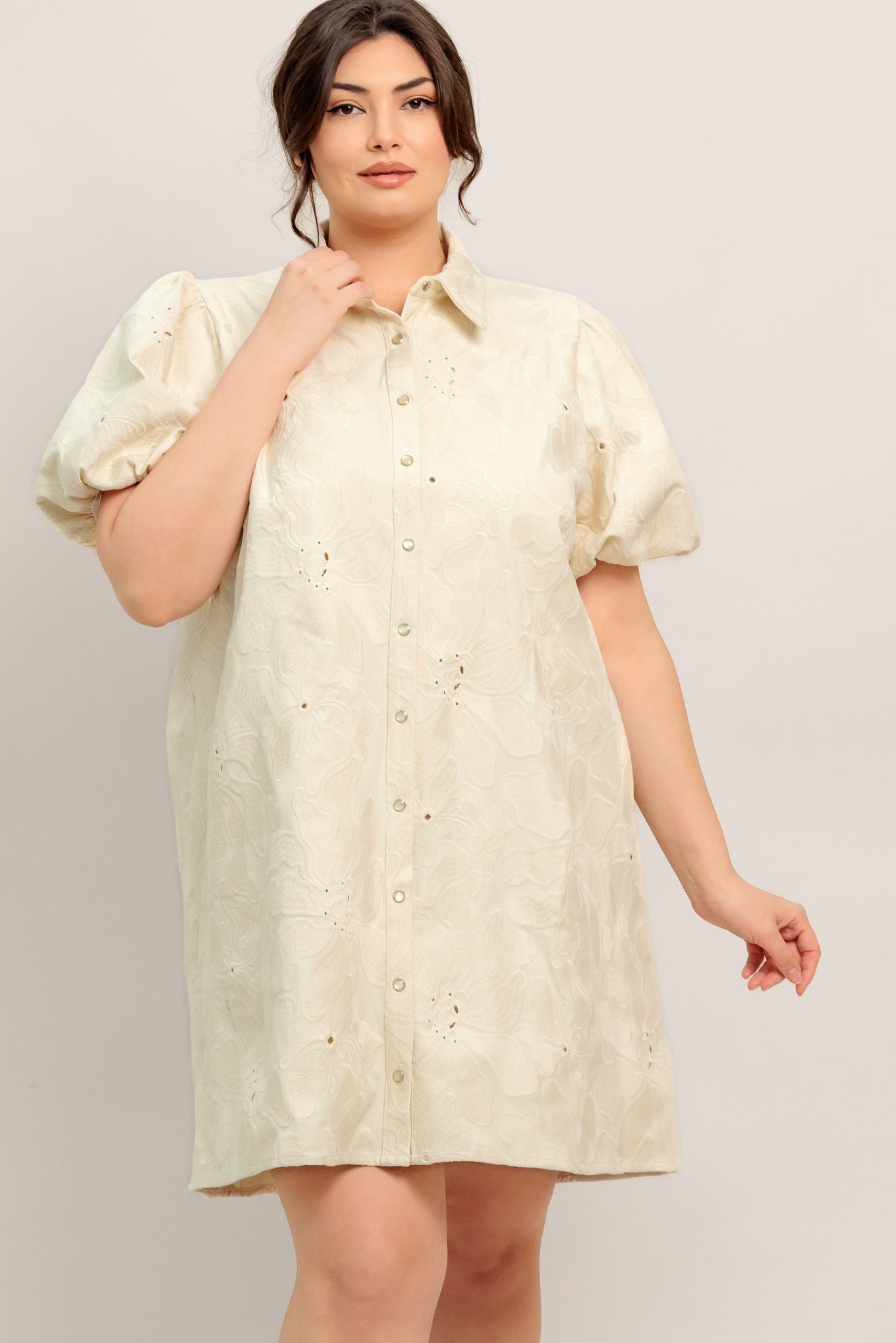 BREATHABLE WEAVE WOVEN MINI DRESS