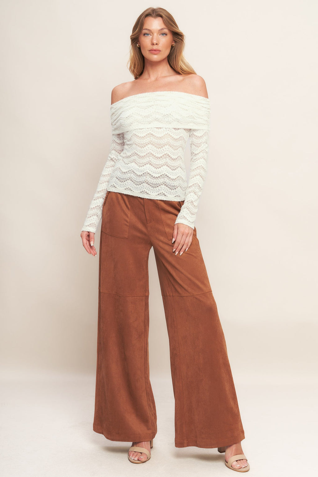 ANGELIC SWEETIE CREAM WOVEN TOP