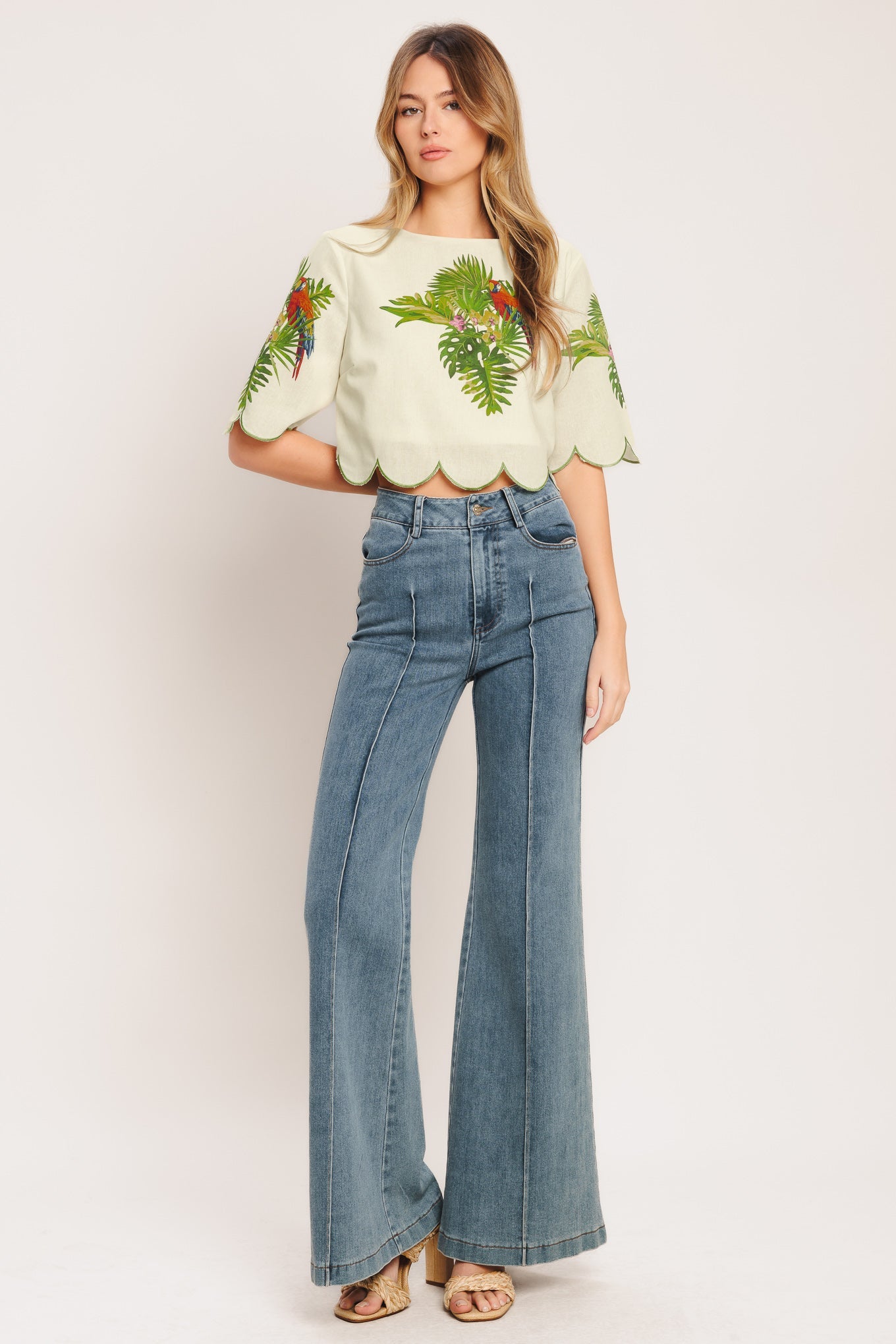 ISLAND ELEGANCE WOVEN CROP TOP