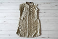J.CREW Gold Shimmer Cap-Sleeve Shift Dress