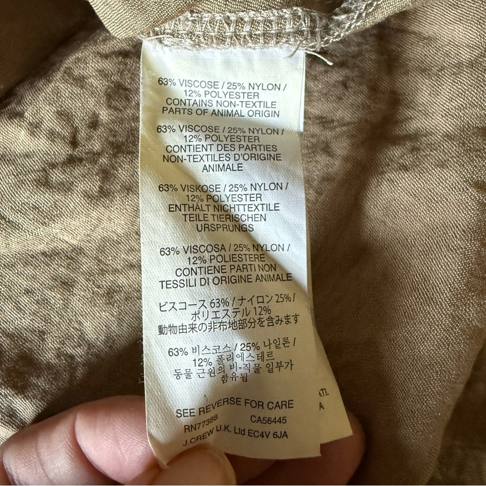 J.CREW Gold Shimmer Cap-Sleeve Shift Dress