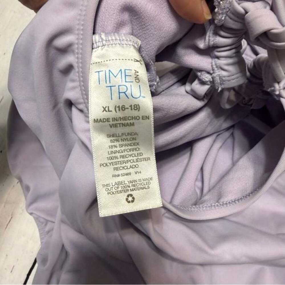 🌸 Time and Tru One-Piece Swimsuit — XL (16–18) — Soft Lilac Purple 🌸