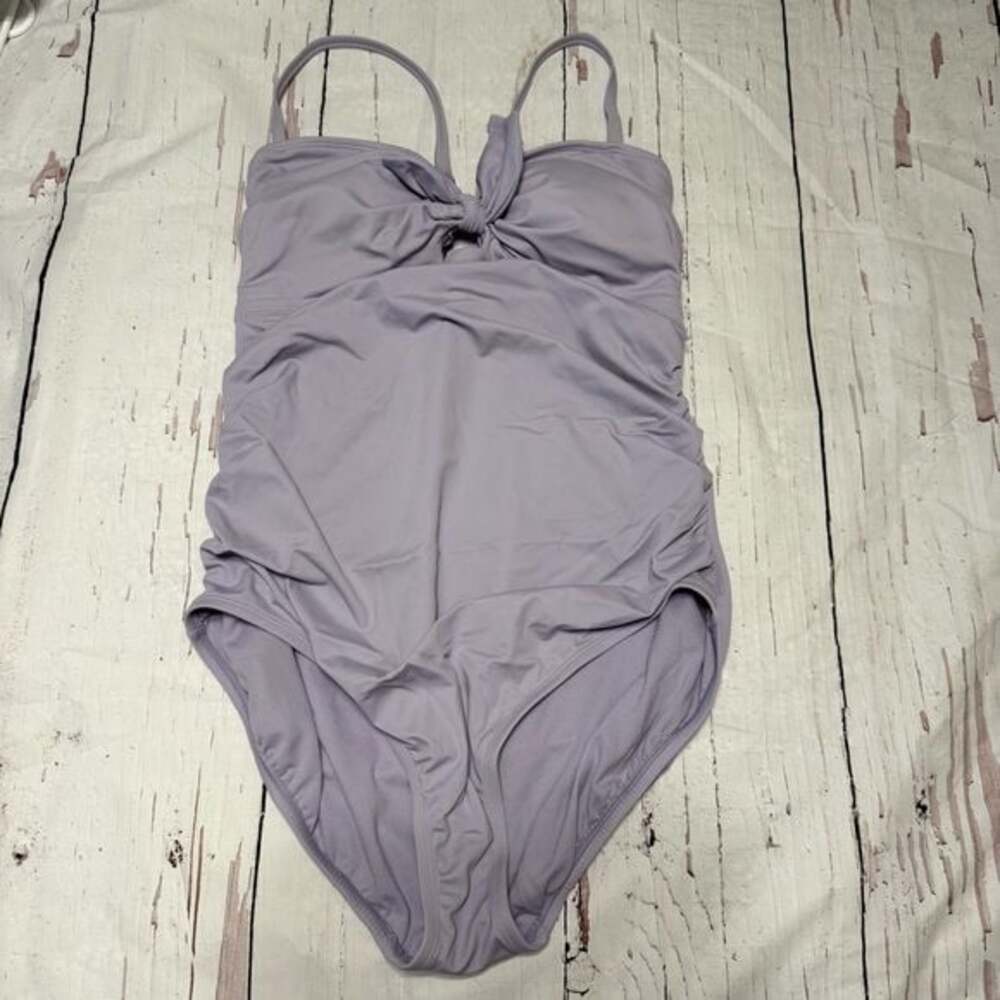 🌸 Time and Tru One-Piece Swimsuit — XL (16–18) — Soft Lilac Purple 🌸