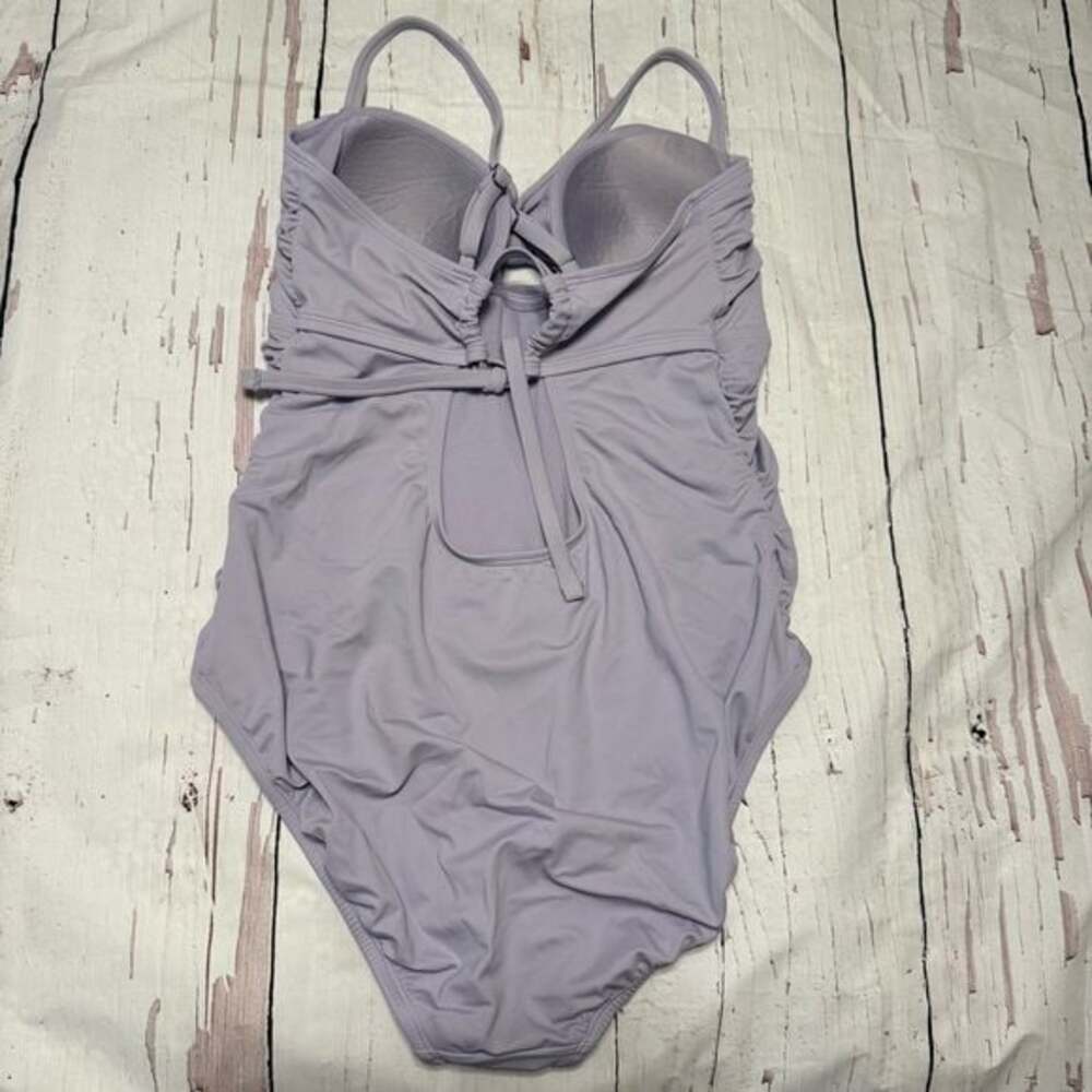 🌸 Time and Tru One-Piece Swimsuit — XL (16–18) — Soft Lilac Purple 🌸