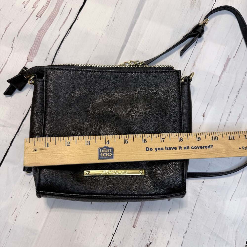 Betsey Johnson Black Bow Crossbody Bag Gold Chain Detail