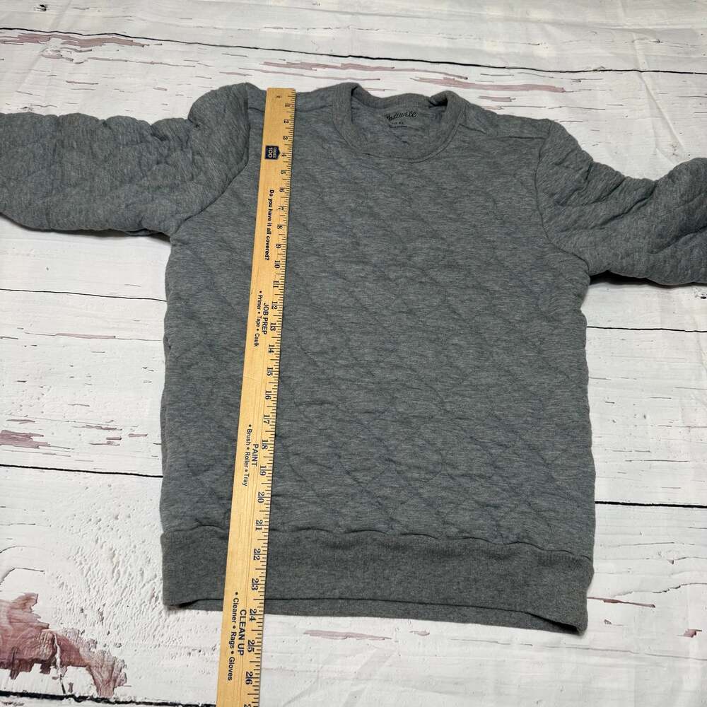 Madewell Quilted Crewneck Sweatshirt in Heather Gray
