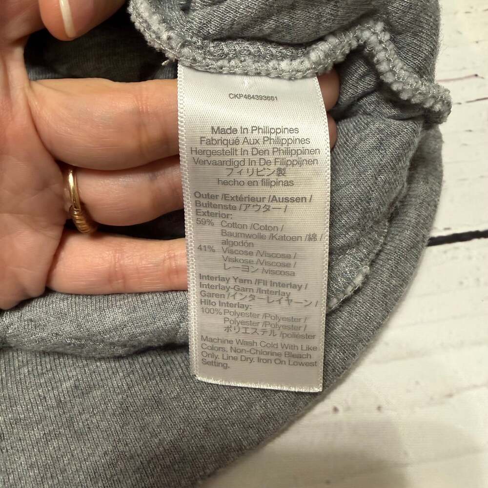 Madewell Quilted Crewneck Sweatshirt in Heather Gray