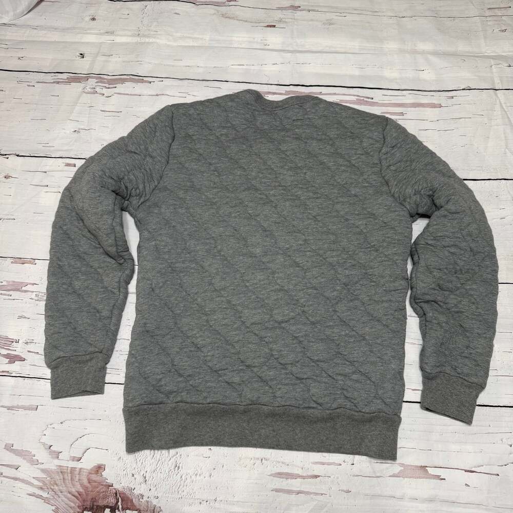 Madewell Quilted Crewneck Sweatshirt in Heather Gray