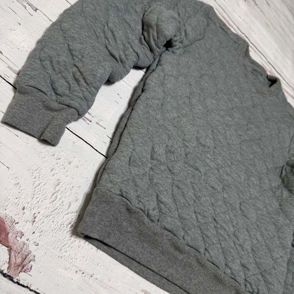 Madewell Quilted Crewneck Sweatshirt in Heather Gray