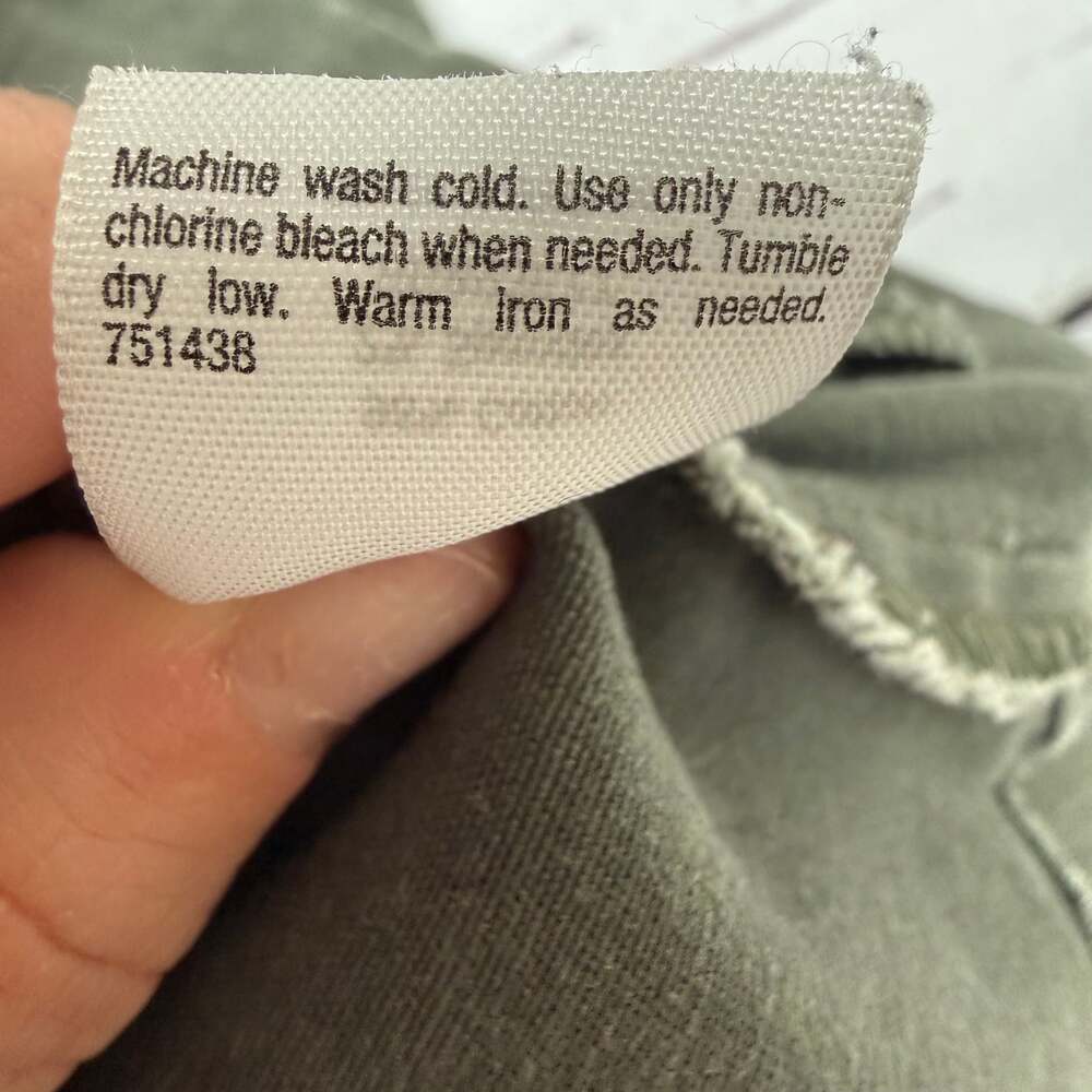 a.n.a. woman's L military style jacket zip snap pockets drawstring waist Olive