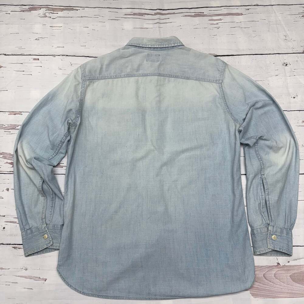 American Eagle Denim Shirt Mens Large Blue Long Sleeve Button Up Classic Fit