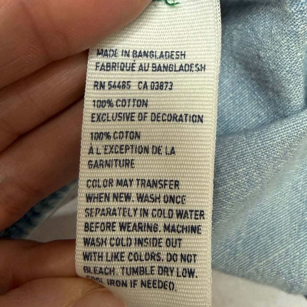 American Eagle Denim Shirt Mens Large Blue Long Sleeve Button Up Classic Fit