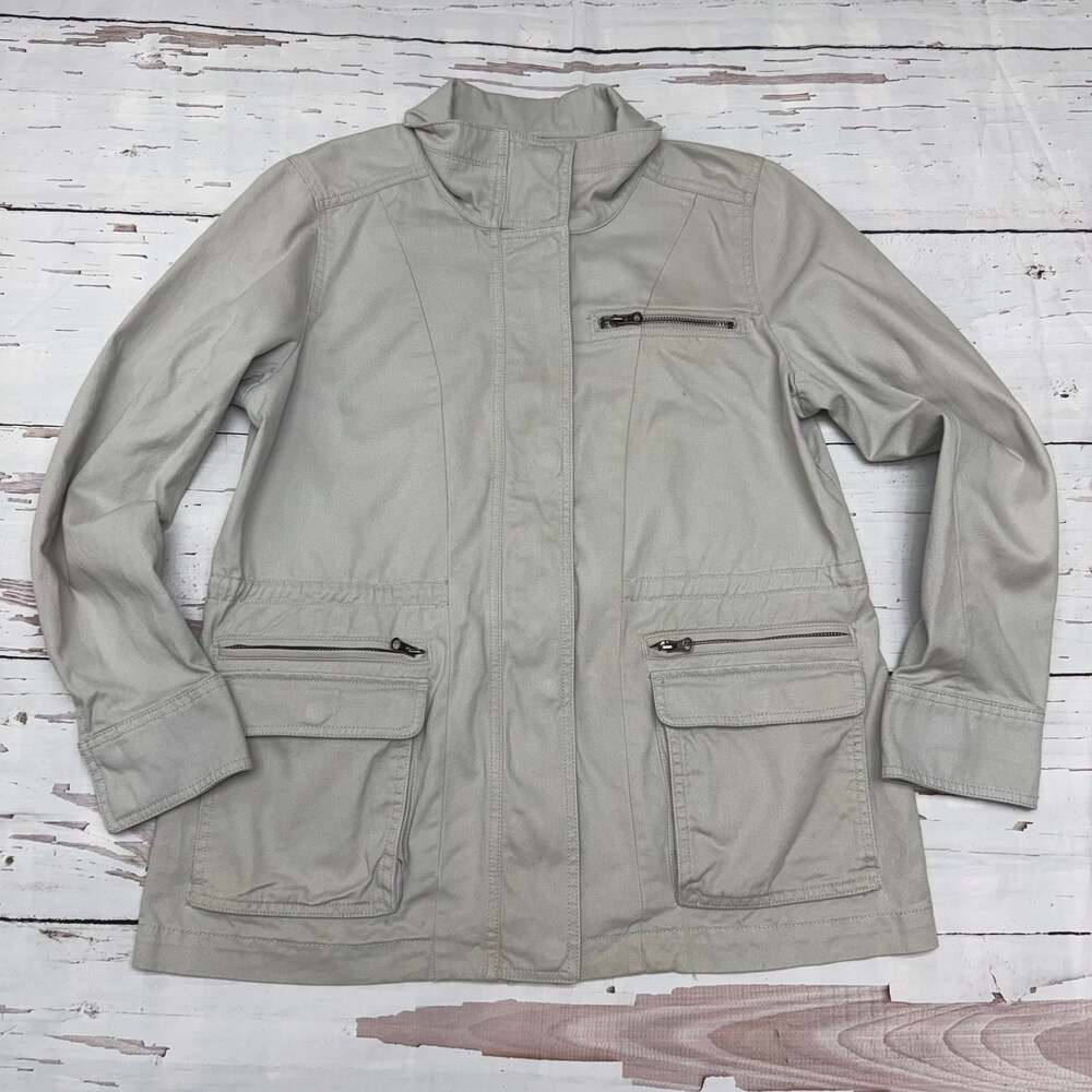 Gap Utility Jacket Grey Crystal Cotton Field Jacket Women’s L
