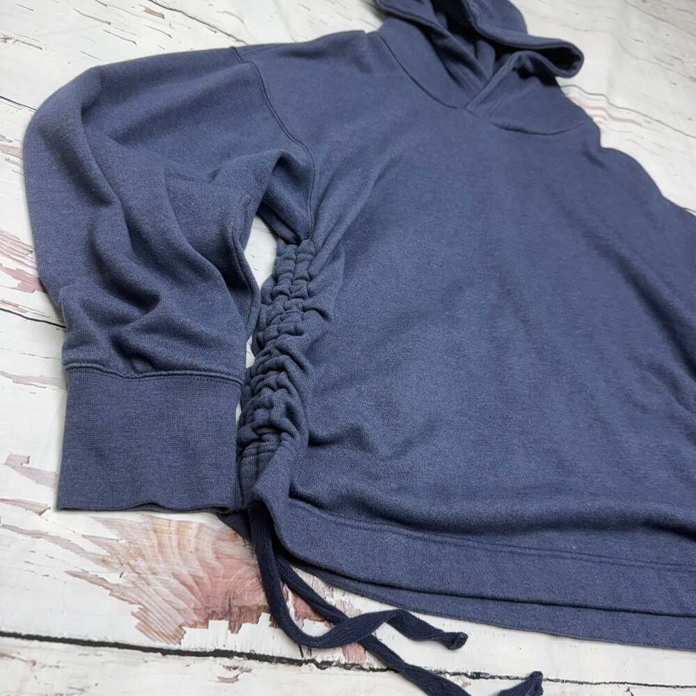 Aerie Women Solid Long Sleeve Hoodie, Slate Blue Clinch Waist Size XL