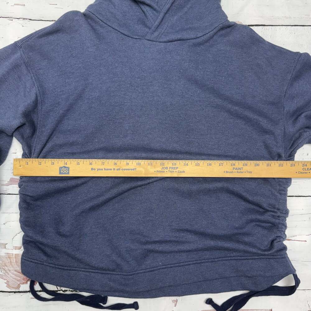 Aerie Women Solid Long Sleeve Hoodie, Slate Blue Clinch Waist Size XL