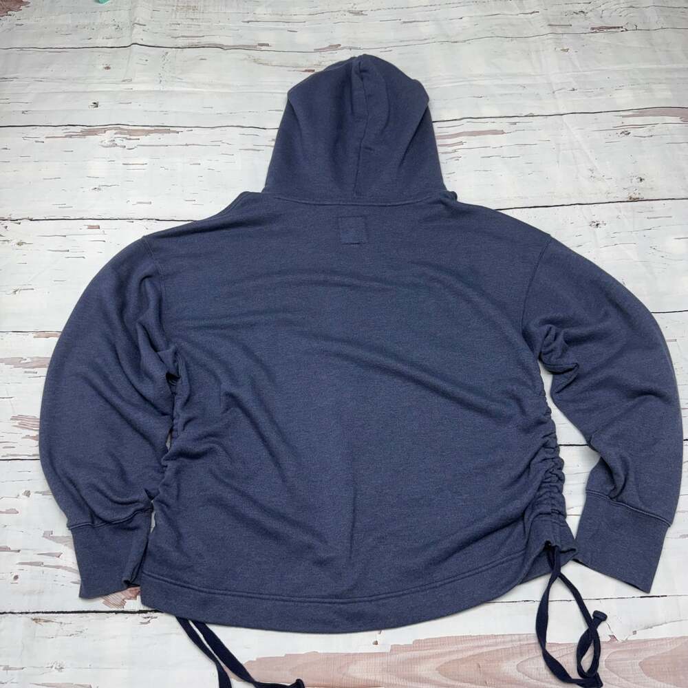 Aerie Women Solid Long Sleeve Hoodie, Slate Blue Clinch Waist Size XL