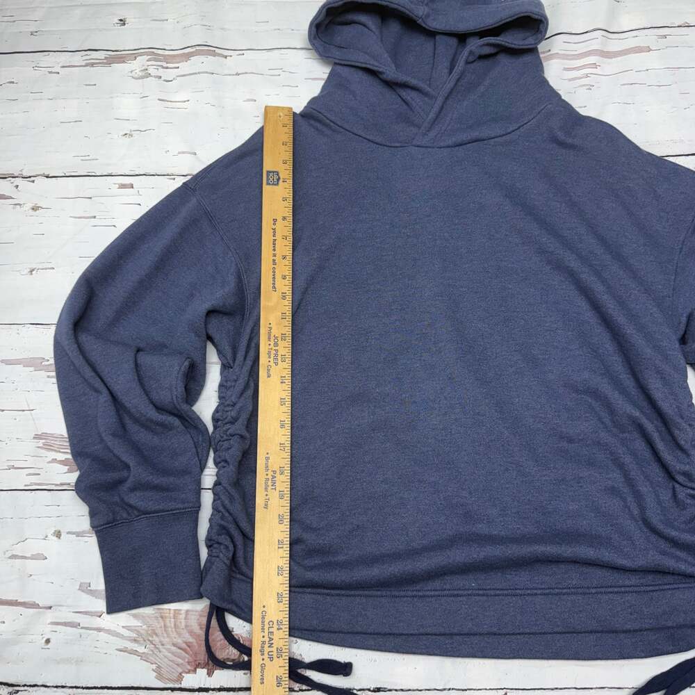 Aerie Women Solid Long Sleeve Hoodie, Slate Blue Clinch Waist Size XL