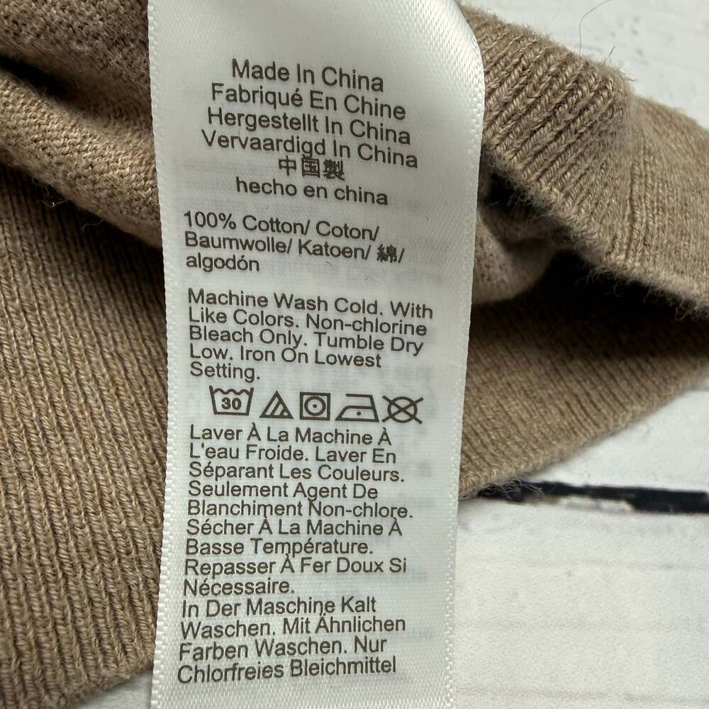 J.Crew Factory Johnny Collar Sweater in Tan/Heather Brown, Women's Size XL