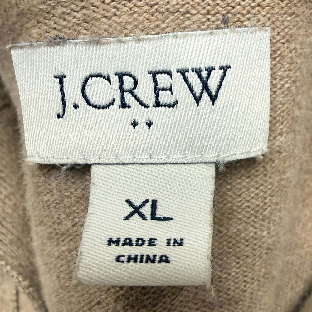 J.Crew Factory Johnny Collar Sweater in Tan/Heather Brown, Women's Size XL