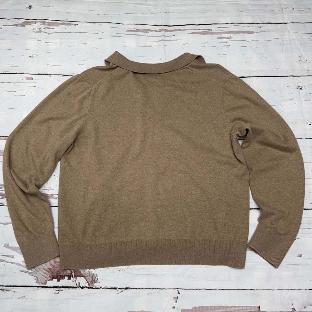 J.Crew Factory Johnny Collar Sweater in Tan/Heather Brown, Women's Size XL
