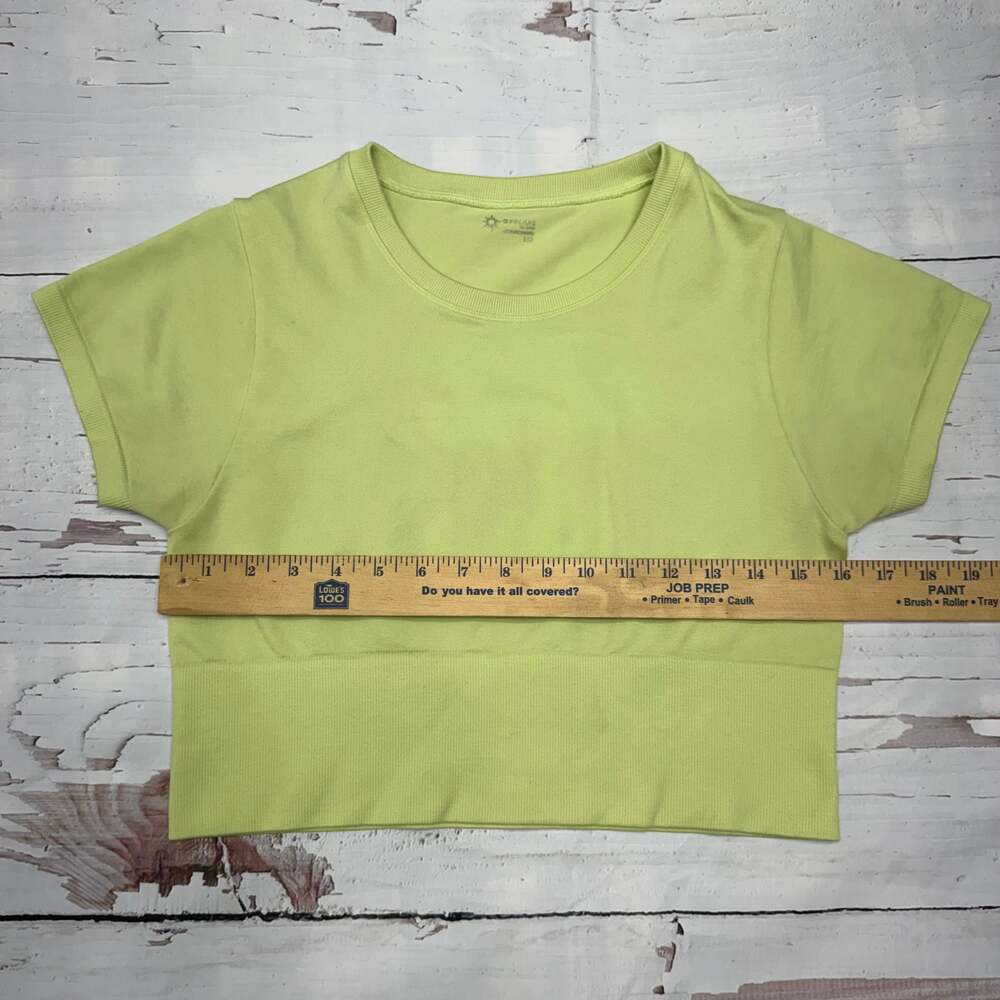 OFFLINE By Aerie Sidewalk Seamless Cropped T-Shirt Neon Lime Size L