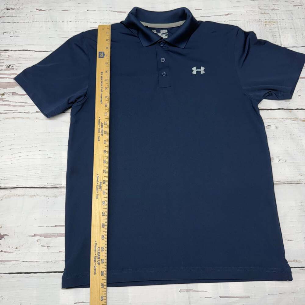 Under Armour Men's HeatGear Loose Performance Golf Polo Shirt Navy Blue Small