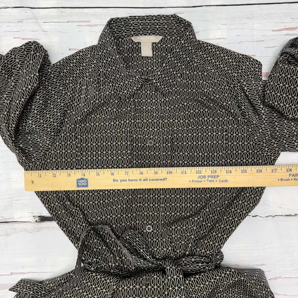 Banana Republic Geometric Print Shirt Dress, Women's Size 2 Black and Cream
