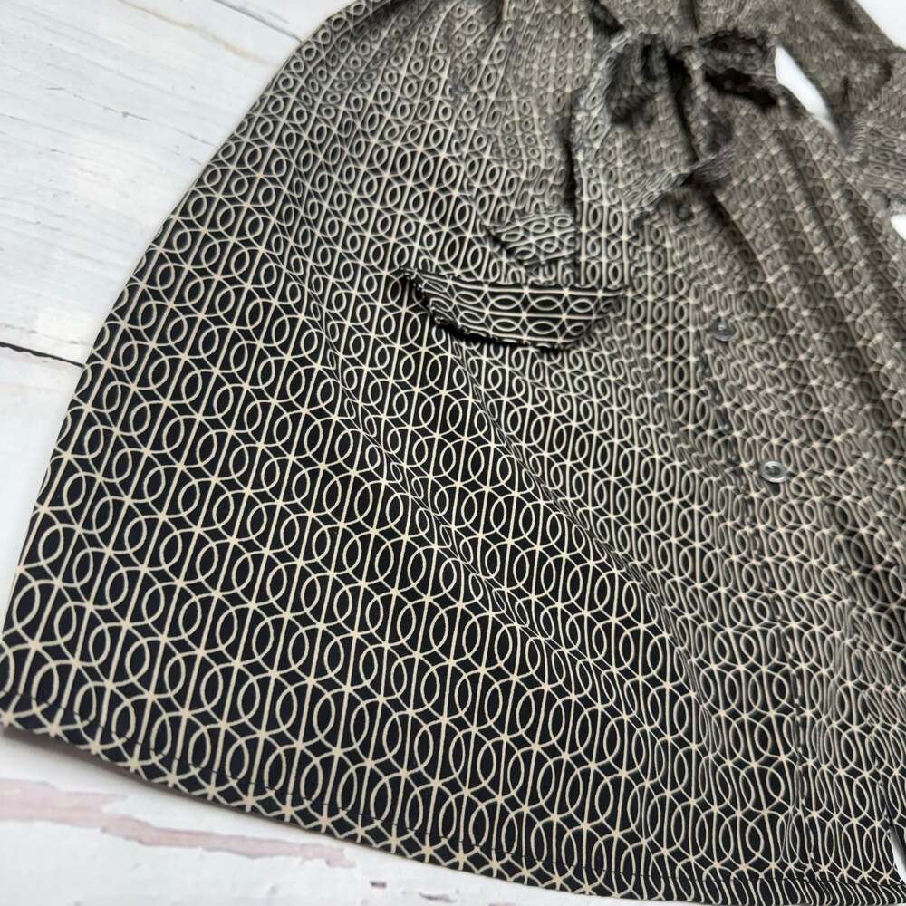 Banana Republic Geometric Print Shirt Dress, Women's Size 2 Black and Cream