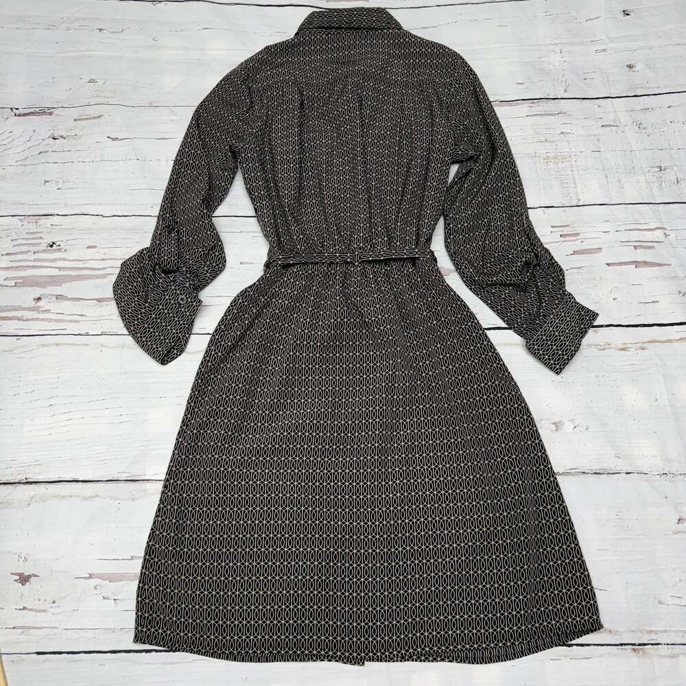 Banana Republic Geometric Print Shirt Dress, Women's Size 2 Black and Cream