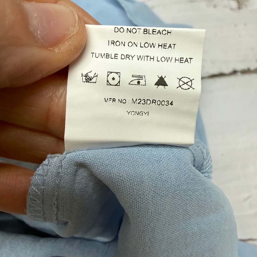 Simplee Light Blue Tiered Ruffle Smocked Maxi Dress NWT