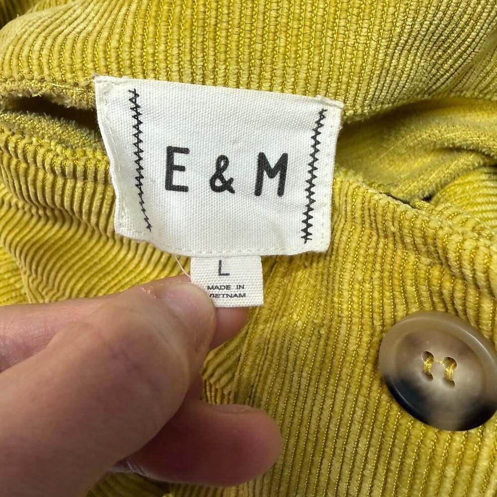 Mustard Yellow Corduroy Crop Jacket Zip Button Front Utility Style