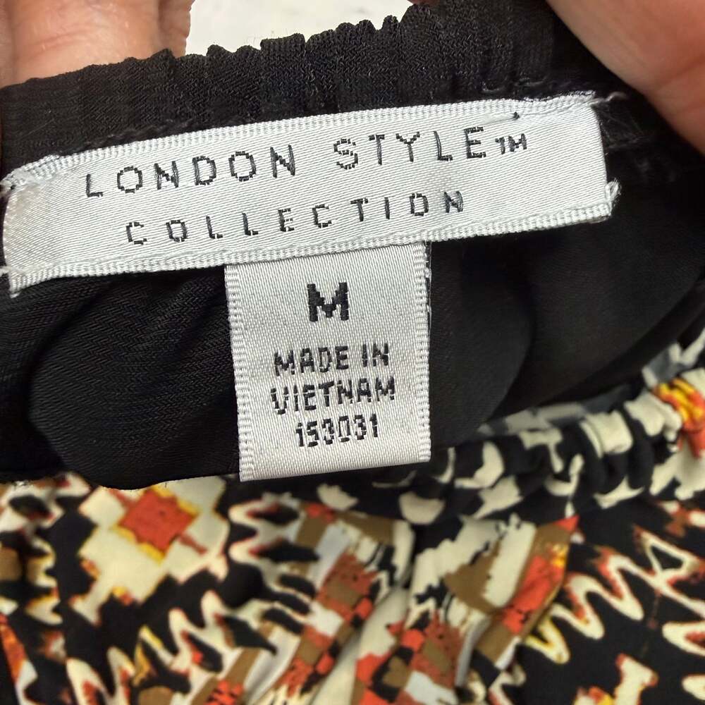 London Style Collection Boho Tribal Maxi Dress Halter Size M