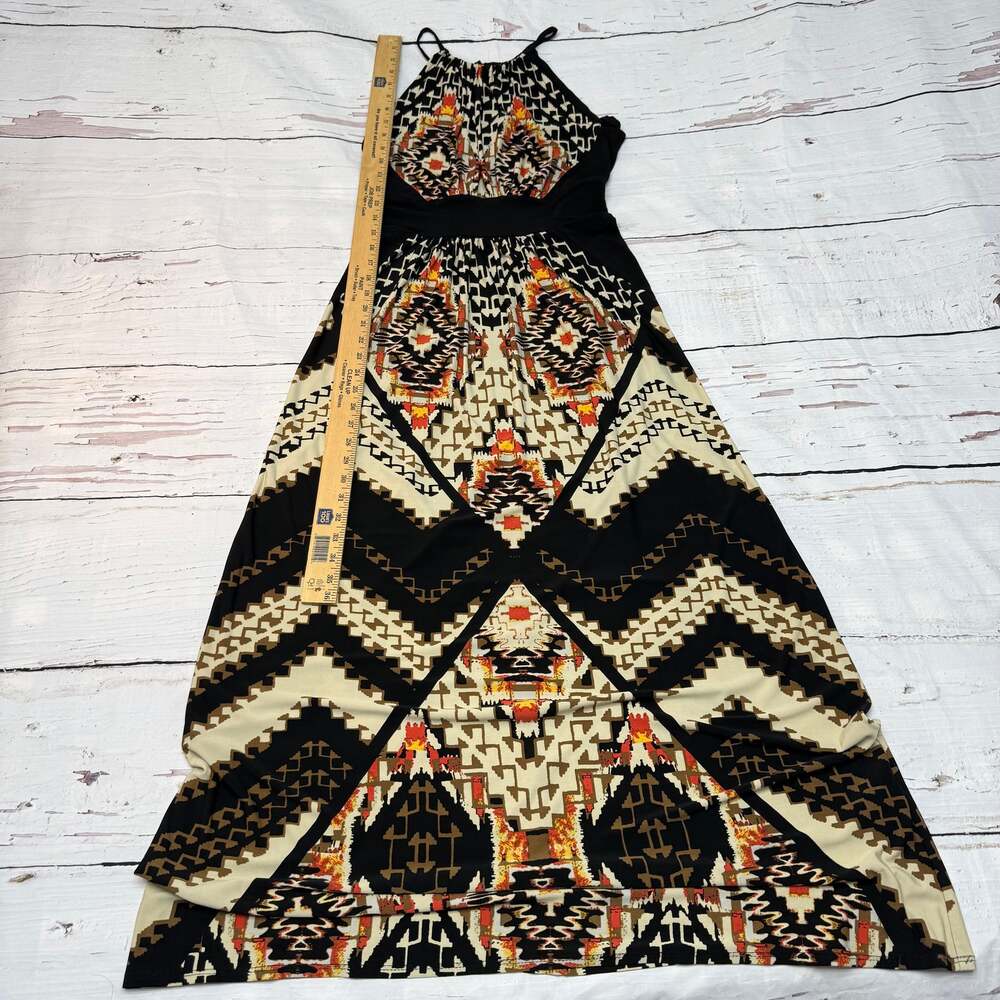 London Style Collection Boho Tribal Maxi Dress Halter Size M