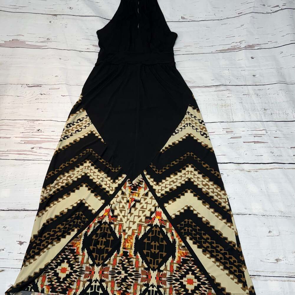 London Style Collection Boho Tribal Maxi Dress Halter Size M