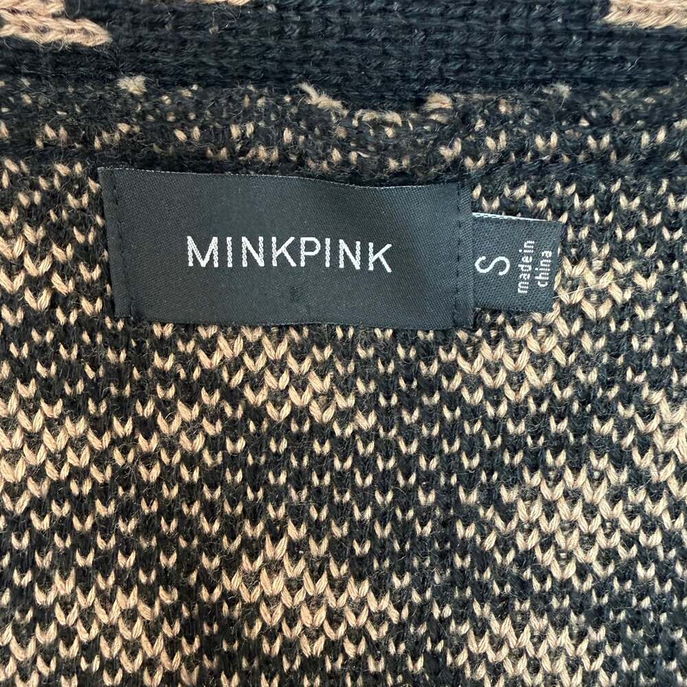 MinkPink Wild Thing Cardigan Black & Tan Leopard Print