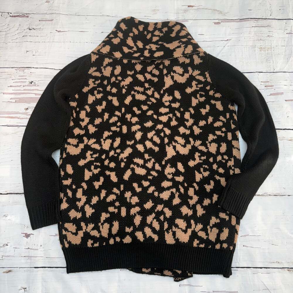 MinkPink Wild Thing Cardigan Black & Tan Leopard Print