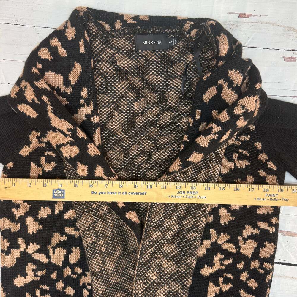 MinkPink Wild Thing Cardigan Black & Tan Leopard Print